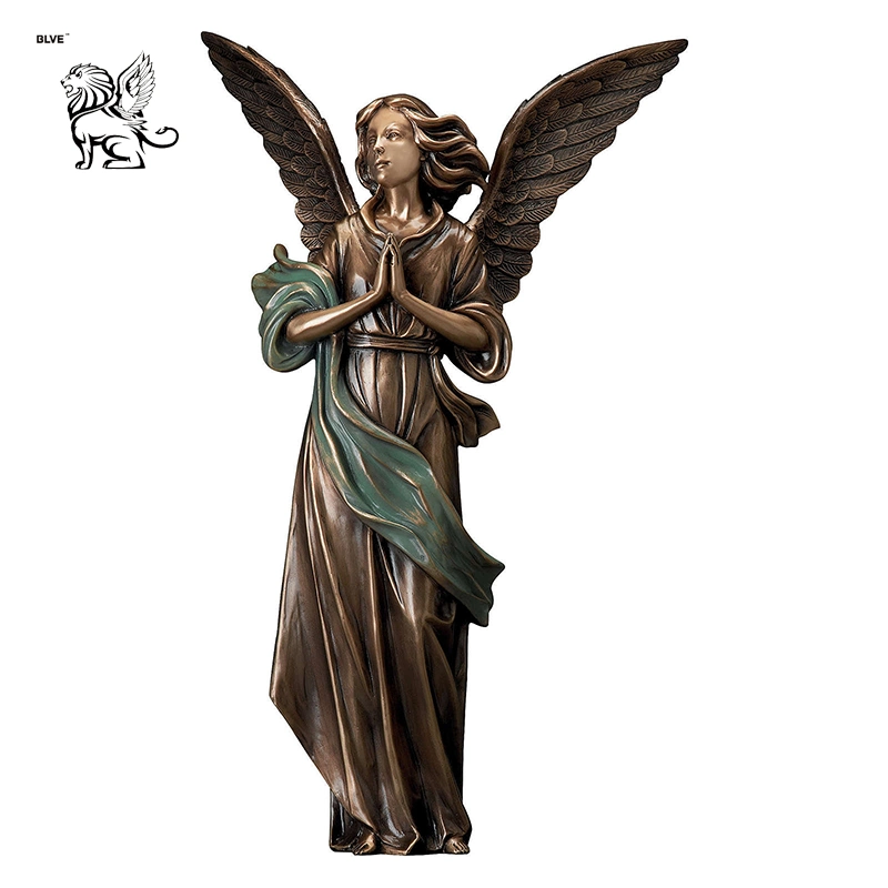 Manufacture Supplier Church Religious Decoration Statue Archangel Praying Bronze Sculpture Bfsb-18