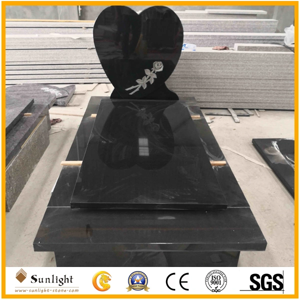 Blue Pearl Granite Tombstone Monument with Upright Headstone