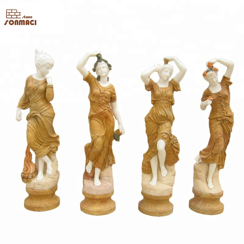 Life Size Natural Marble Garden Four Season Statues for Sale