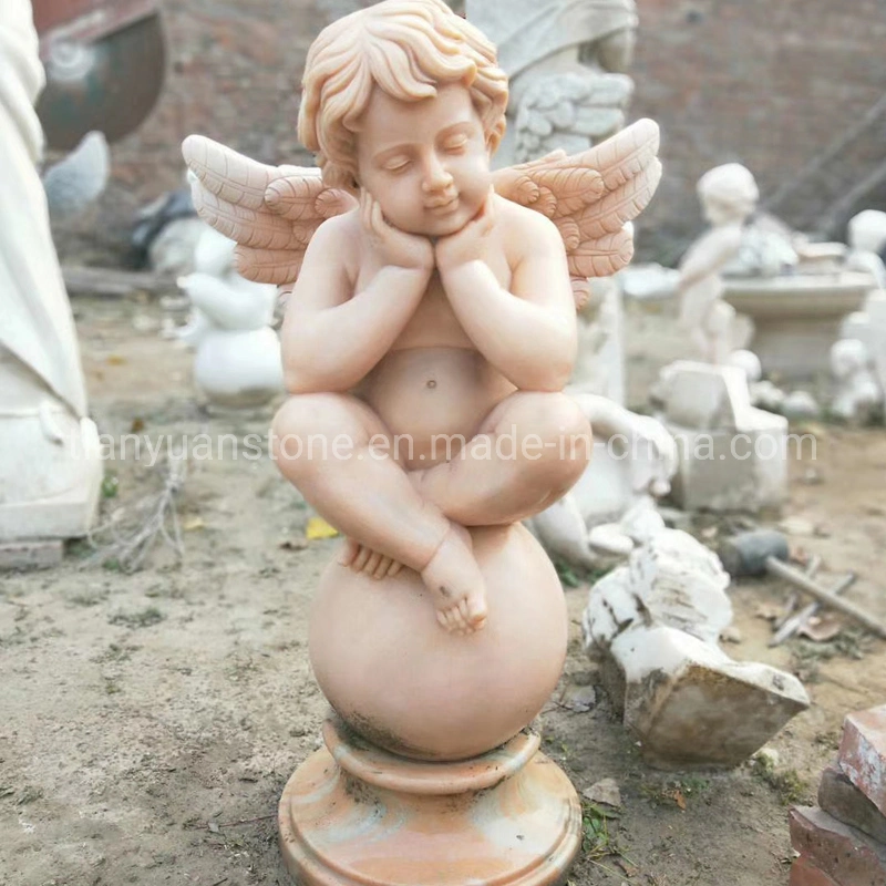 Carving White Marble Cherub Statue Angel Little Baby Marble Sculpture