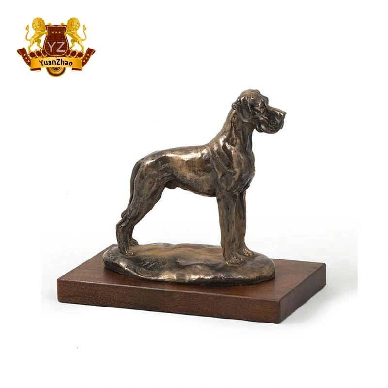 Lifelike Life Size Bronze Animals Great Dane Dogs Statues Sculpture for Christmas Festival Decoration