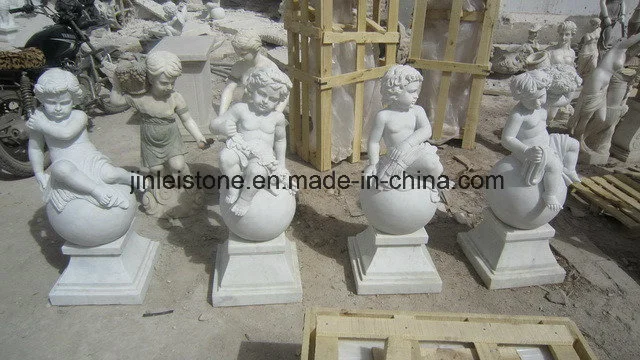 White Marble Garden Sculpture/Marble Statue/Marble Sculpture/Stone Sculpture/Stone Statue/Angel Statue/Stone Carving