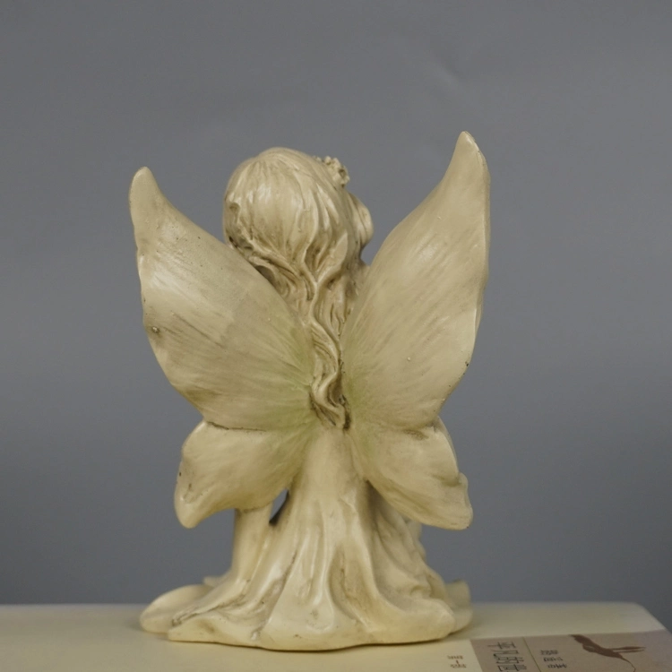 Garden Decor Small Size 2 Ass Fairy Sitting Resin Angel Figurines