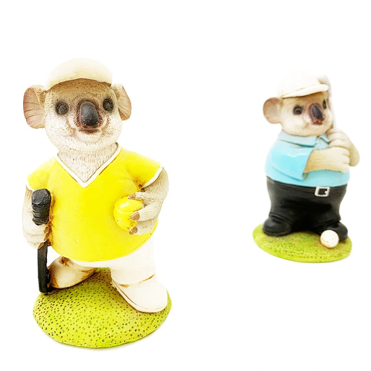Resin Crafts Table Cartoon Funny Statues Home Decor Ornament Mini Surfer Koala Sculpture