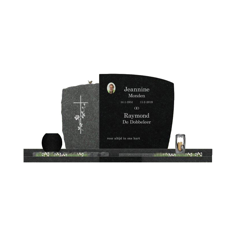 European Simple Design Black Granite Stone Tombstones Headstone Monument