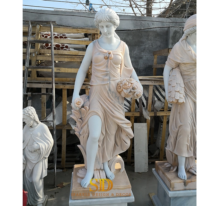 Famous Garden Statue White Marble Sculpture of 4 Seasons Marble Statues