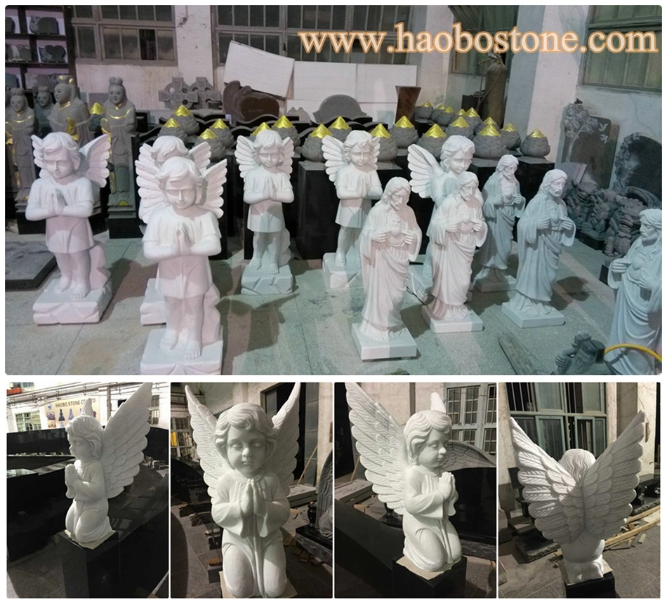 White Marble Kneeling Angel Statues for Sale