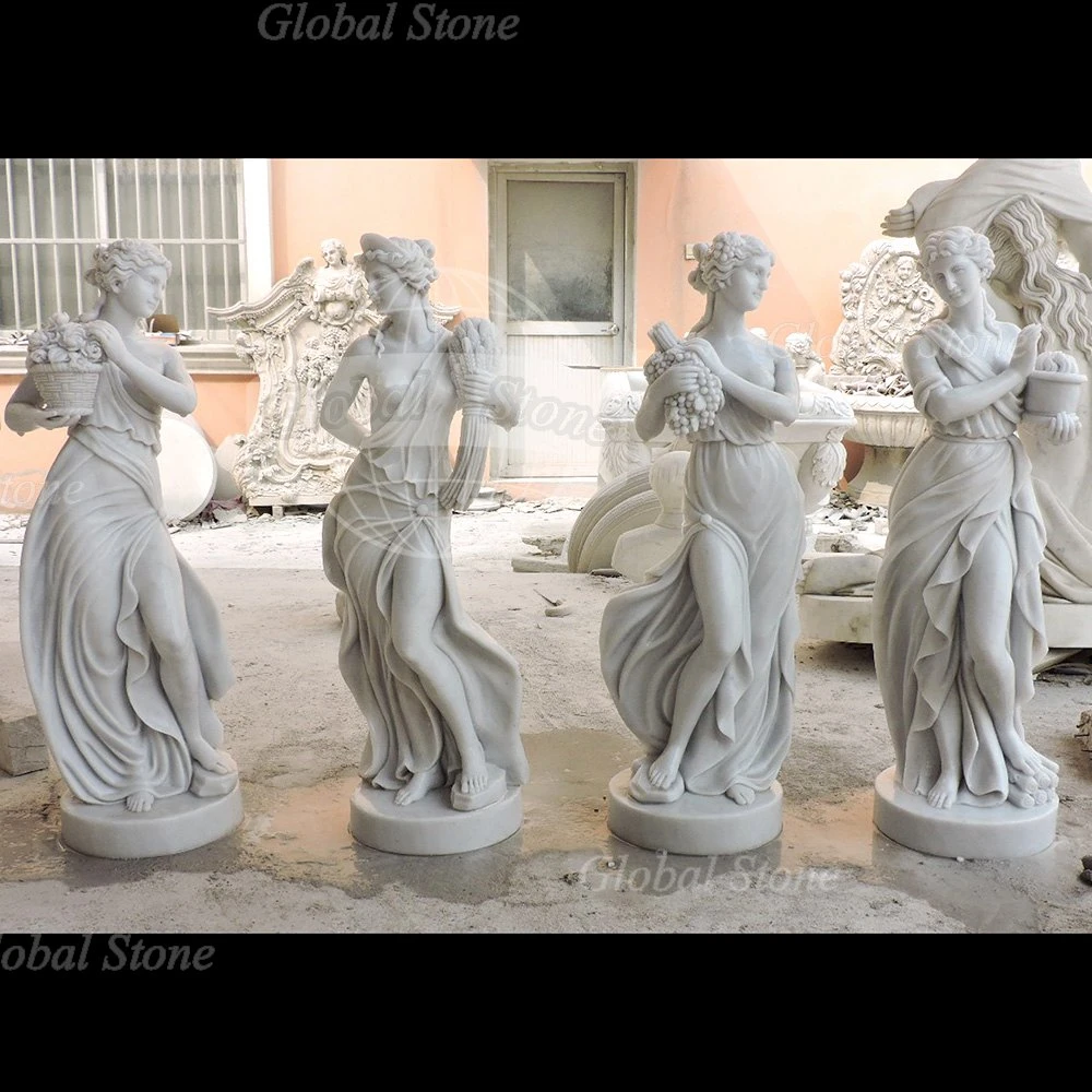 Garden Decoration White Marble Four Season Goddess Sculpture