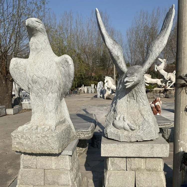 Garden Decoration Stone Carving Animal Statue Large Eagle Birds Statues