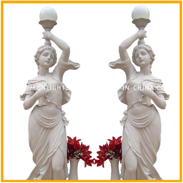 Pure White Marble Statue, Marble Sculpture, Stone Garden Statue