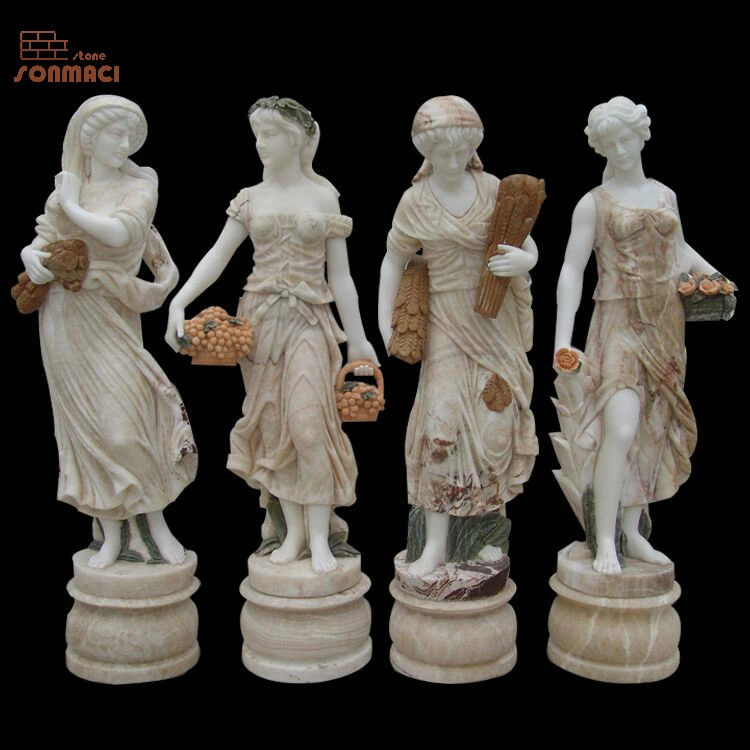 Outdoor Garden Decoravtive Four Season Goddess Marble Statue