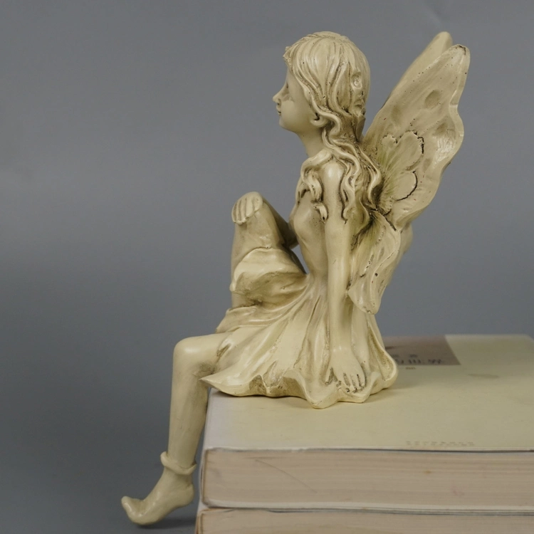 Garden Decor Small Size 2 Ass Fairy Sitting Resin Angel Figurines