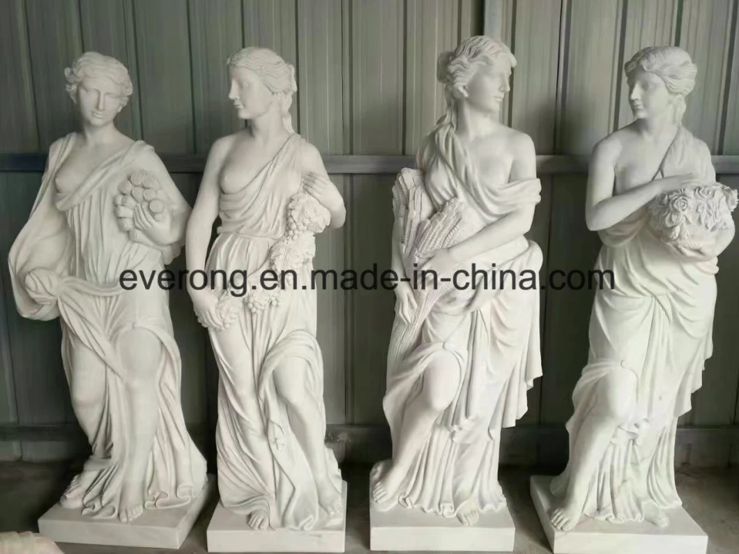 Pure White Marble Four Seasons God Statue/Sculpture for Garden Decoration