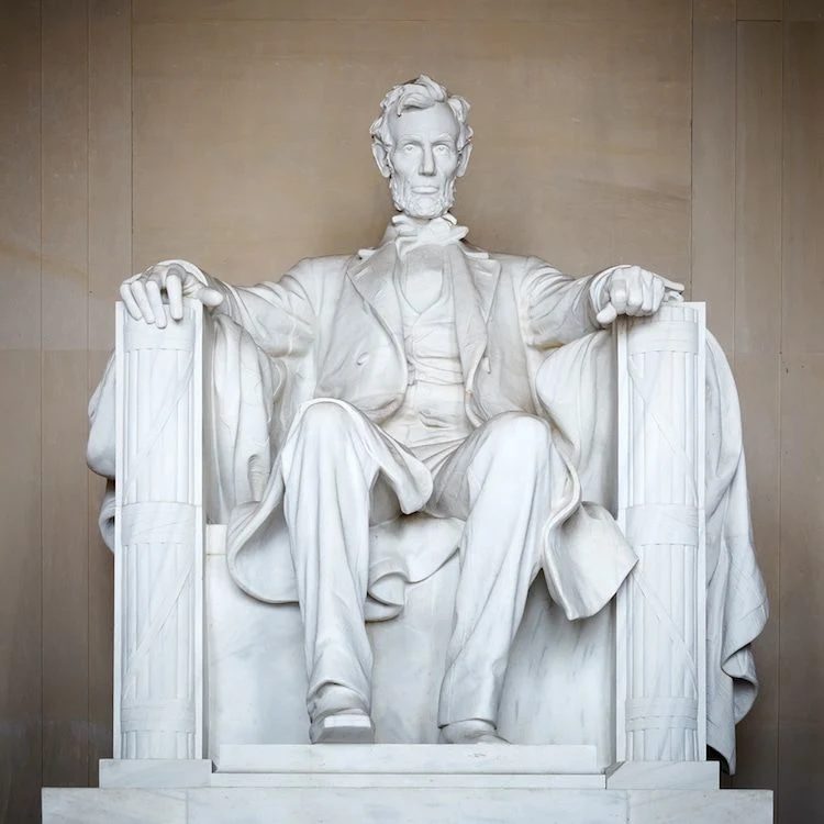 Famous Figure Memorial Abraham Lincoln American President Marble Statue