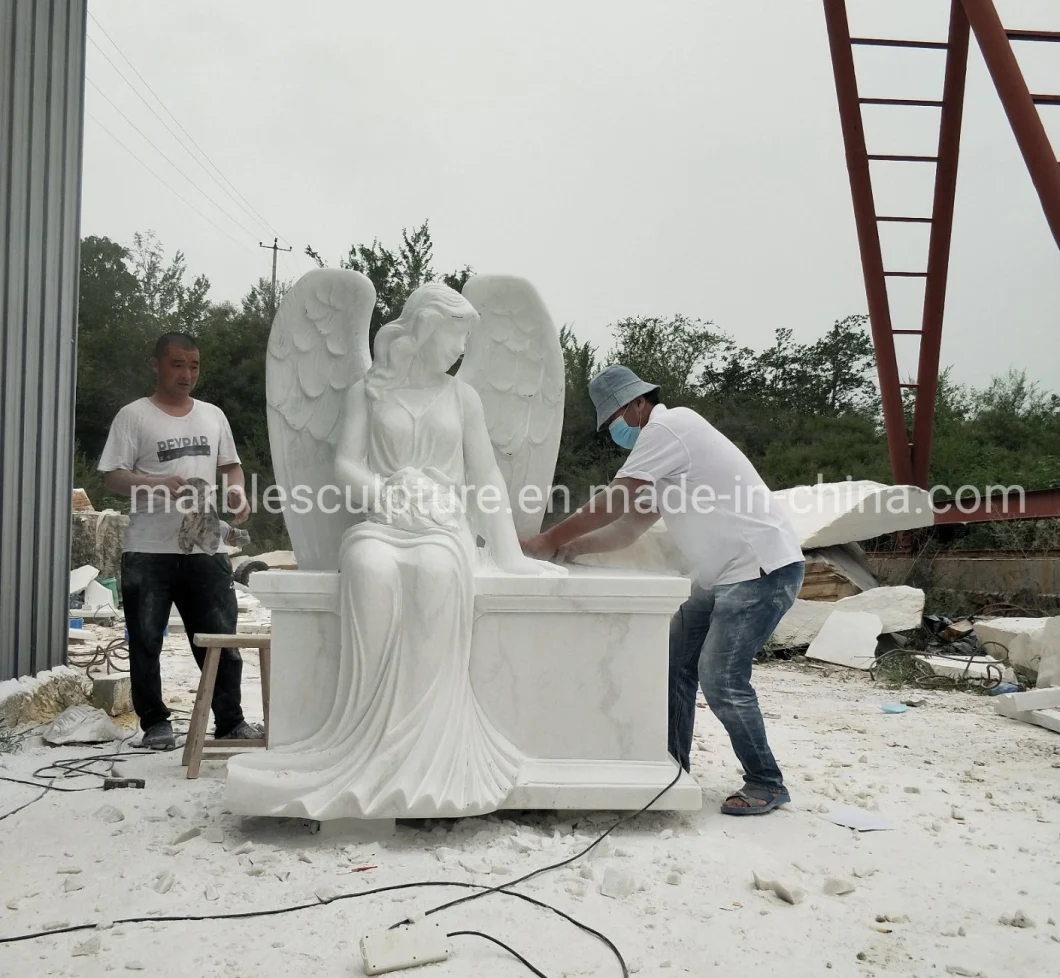 White Carrara Stone Sculpture Marble Memorial Marble Tombstone (SY-M005)