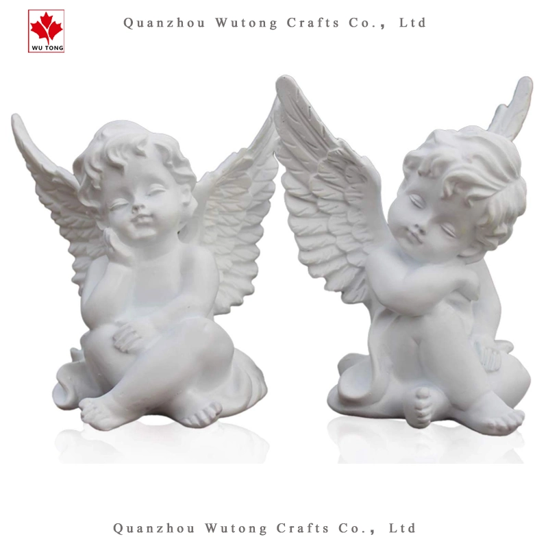 Wholesale Resin White Angel Figurines Sitting on Book Home Decoration