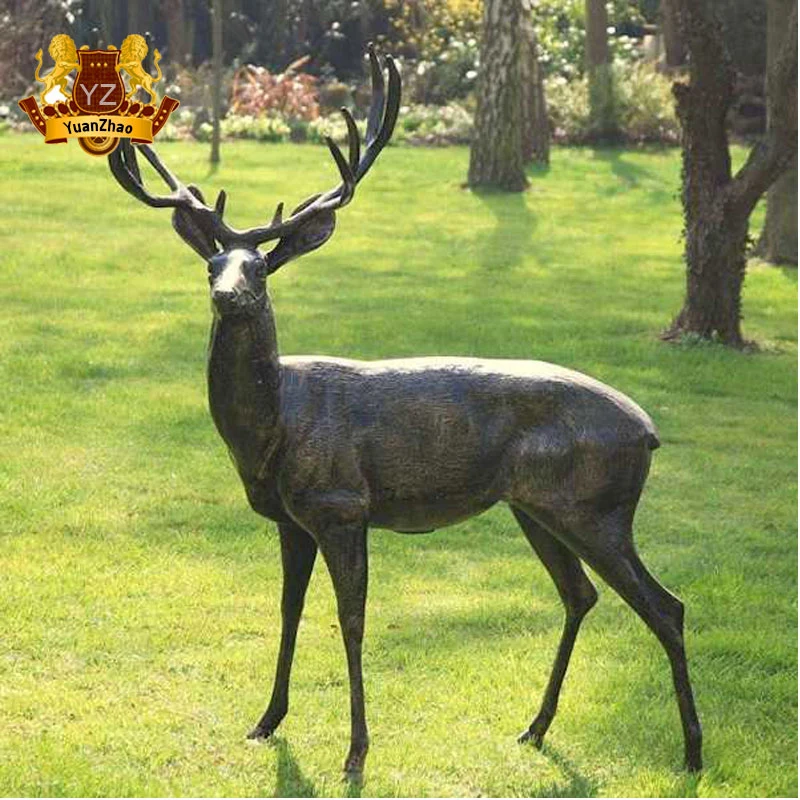 Landscape Decoration Life Size Antique Bronze Stag Statue