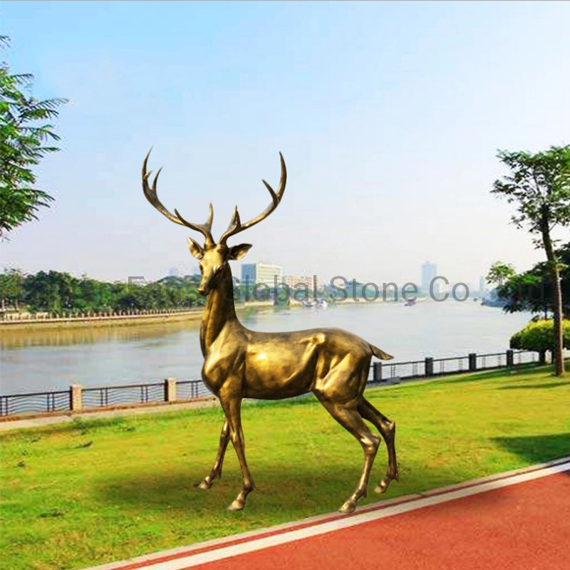 Home Decoration Garden Bronze Statue Life Size Bronze Deer Sculptures (GSBR-302)