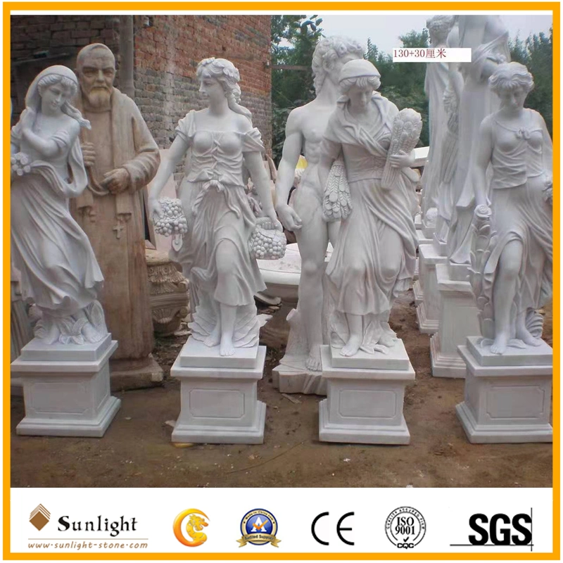 Decorative Outdoor Garden Four Seasons Statues with Yellow/Brown Sandstone Stone Marble