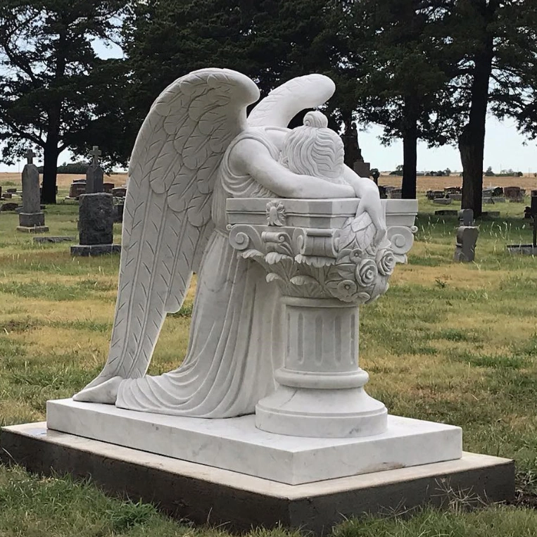 Cemetery Guardian The Weeping Angel Marble Sculpture