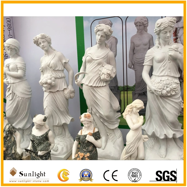 on Sale Garden Decoration Four Season White Marble Stone Carving Statues Sculpture