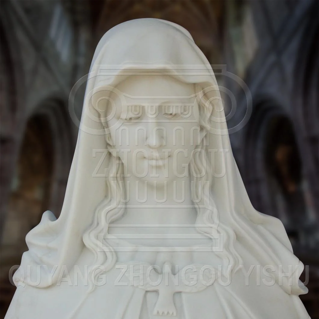 Fine Marble Religion Sculpture Workmanship Statues Carved White Virgin Mary Statue Clay Model