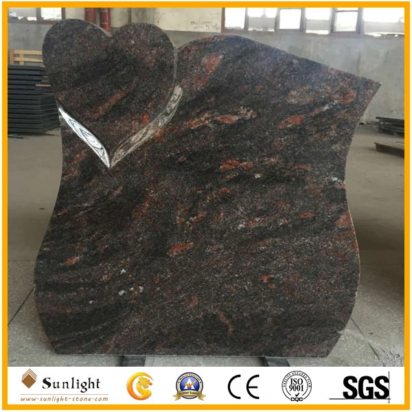 China Juparana Granite Stone Monument and Tombstone with Cross