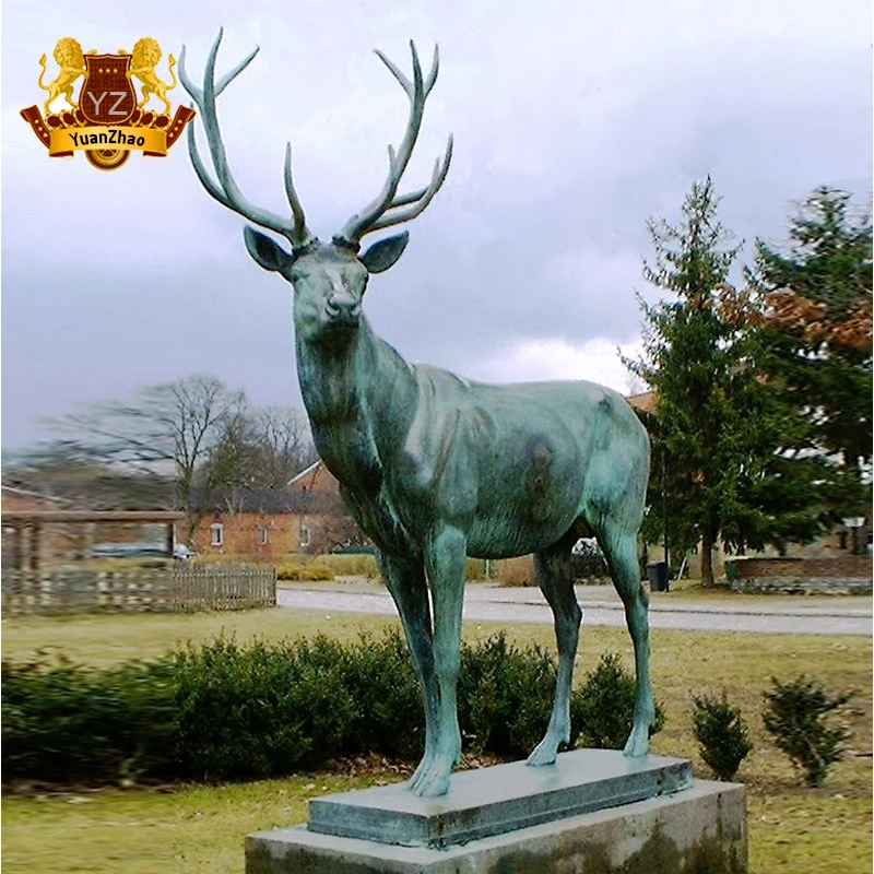 Landscape Decoration Life Size Antique Bronze Stag Statue