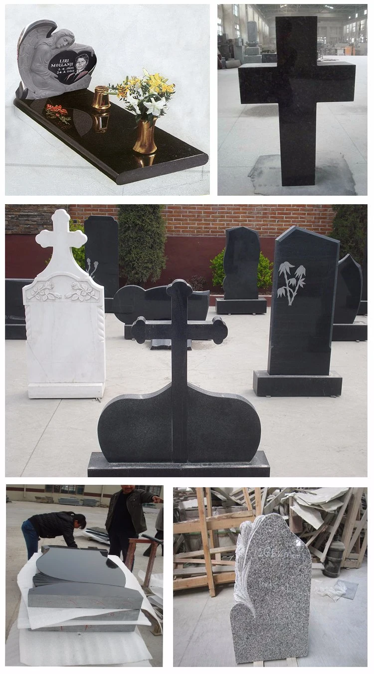 New Natural Absolute Black/Galaxy Gravestone/Monument/Tombstone/Headstone Stone Granite/Marble Cross Tombstone Tile