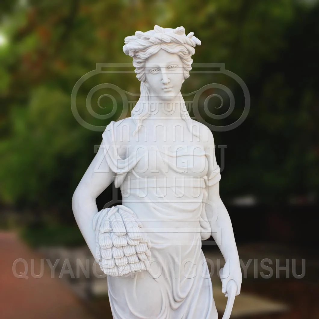 Four Season God White Marble Stone Carving Statue Garden Decoration Sculpture