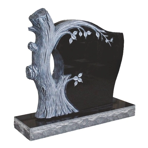 European Angel Design Tropical Black Granite Headstones for Sale