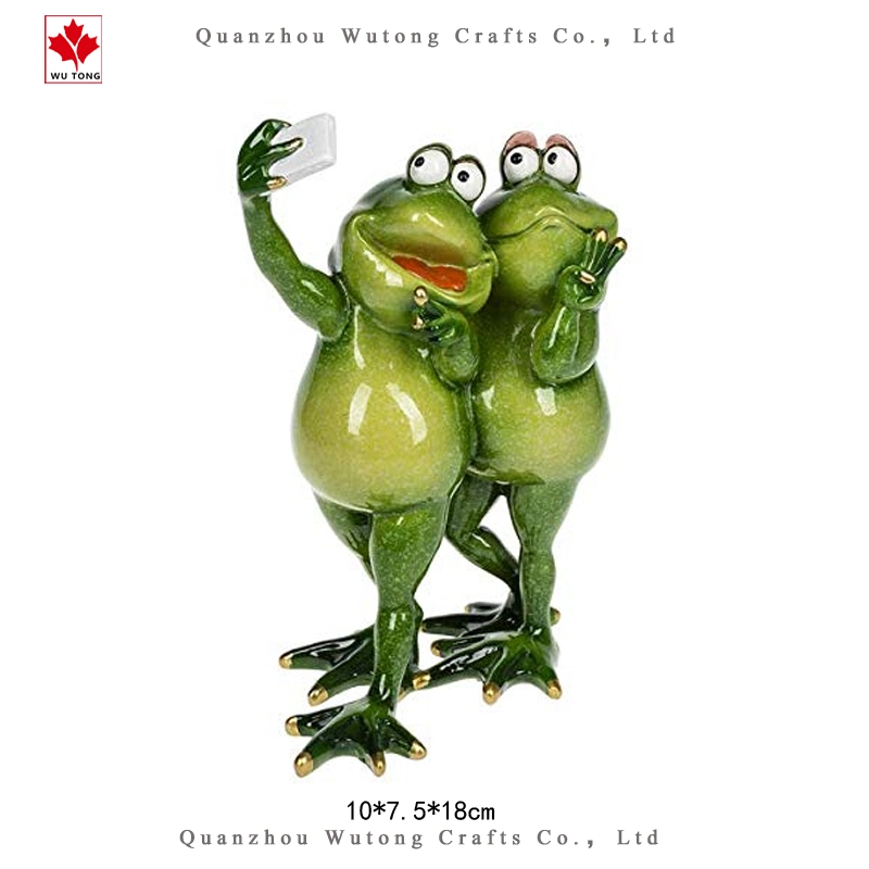 Abstract Sculptures Home Decor Resin Statues Green Frog Figurine