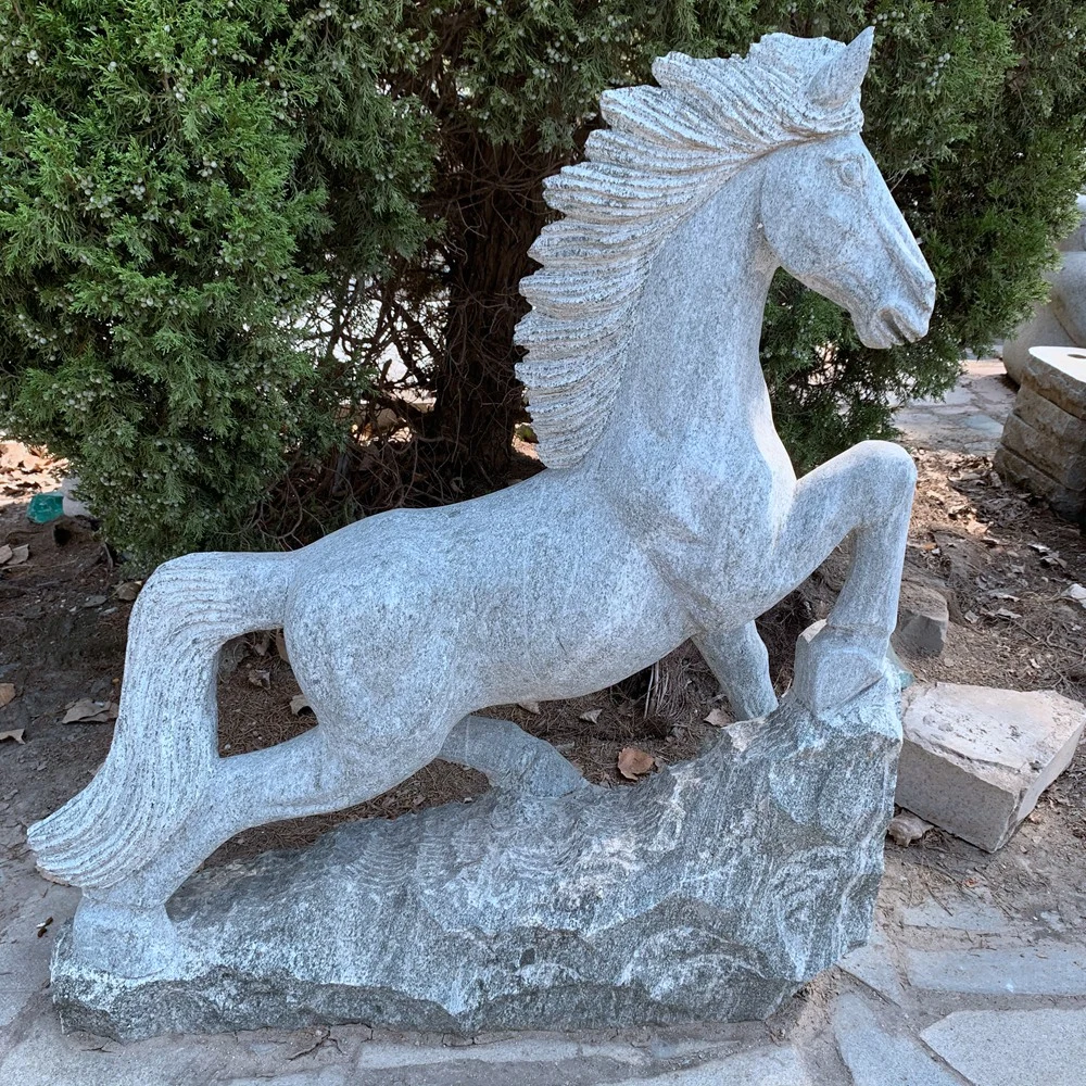Hot Selling Factory Hand Carved H170cm Stone Horse Garden Statues