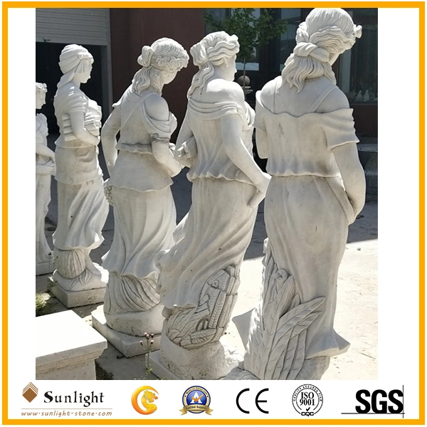 on Sale Garden Decoration Four Season White Marble Stone Carving Statues Sculpture