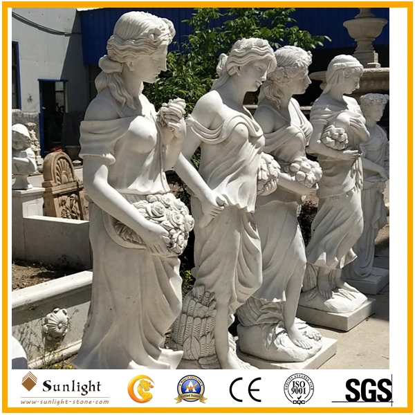 on Sale Garden Decoration Four Season White Marble Stone Carving Statues Sculpture