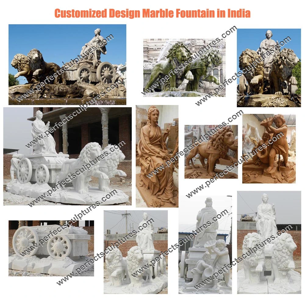 Large Luxury Stone Water Fountain with Carved Marble Horse and Figure Statues (SY-F488)