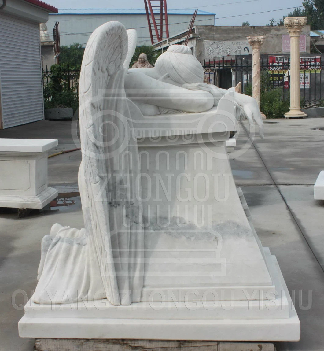 Angel Sculpture Monument, Marble Stone Statue of Weeping Angel