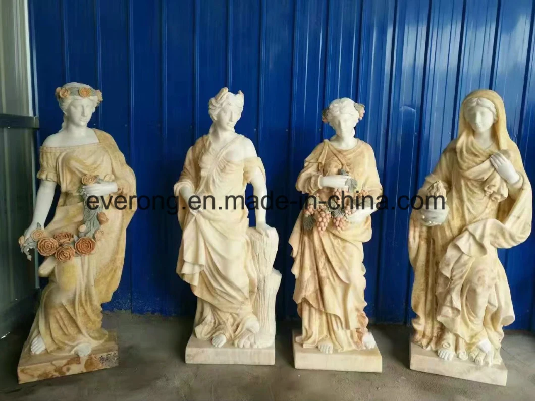 Pure White Marble Four Seasons God Statue/Sculpture for Garden Decoration