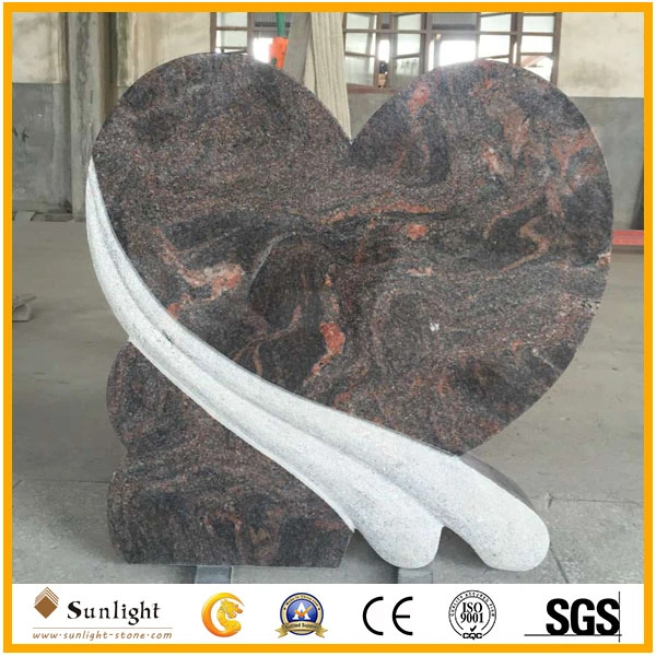 China Juparana Granite Stone Monument and Tombstone with Cross