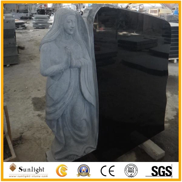 Black Customize Marble & Granite Headstone/Tombstone/Monument for European Style Funeral