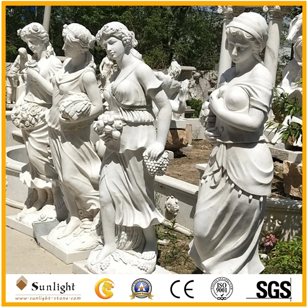 on Sale Garden Decoration Four Season White Marble Stone Carving Statues Sculpture