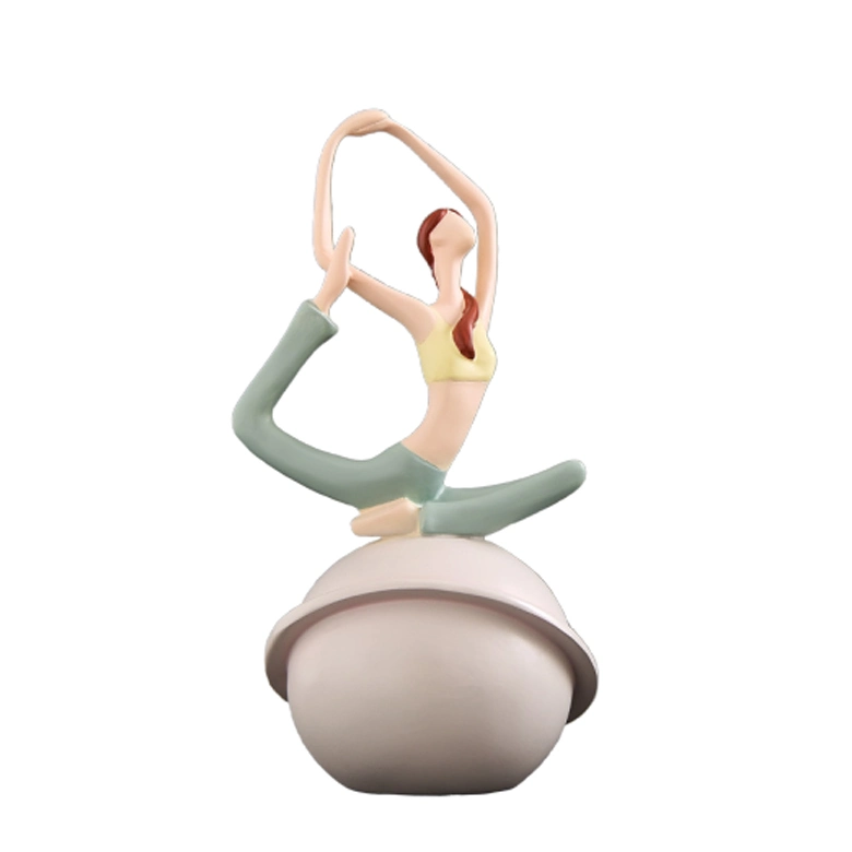 Creative Yoga Sculpture Set Decor Resin Woman Yoga Pose Statue Figurine