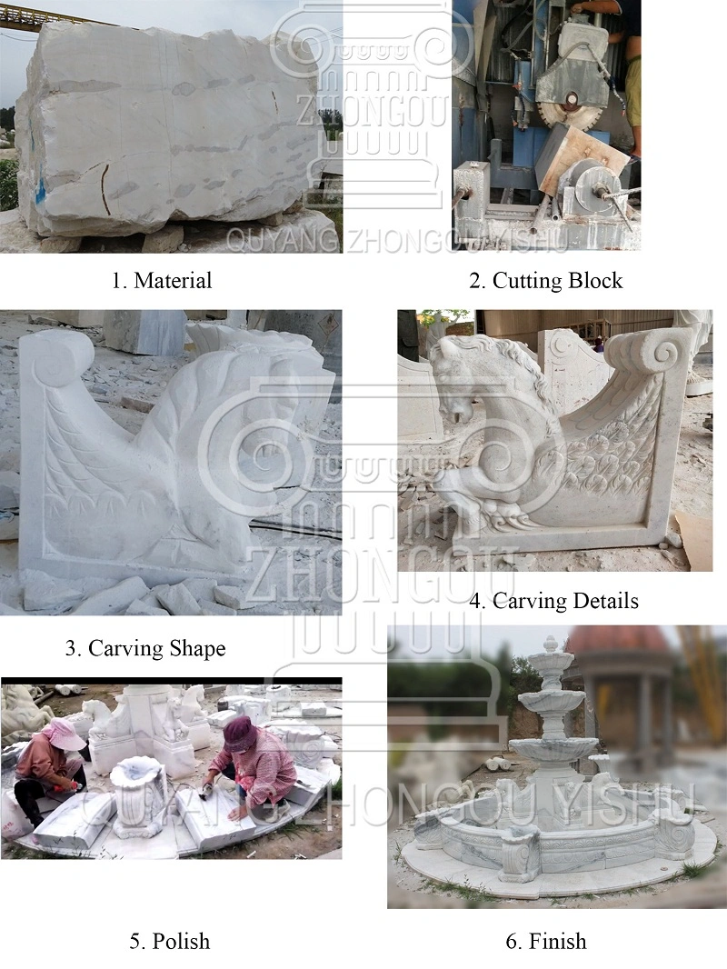 on Sale Great Quality Lady Marble Statue Water Fountain Garden Sculpture