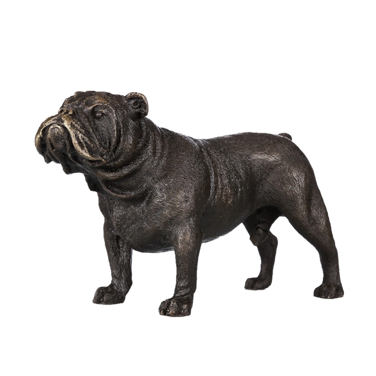 Bulldog Statues Dog Bronze Sculptures Home Decor Small Figurines