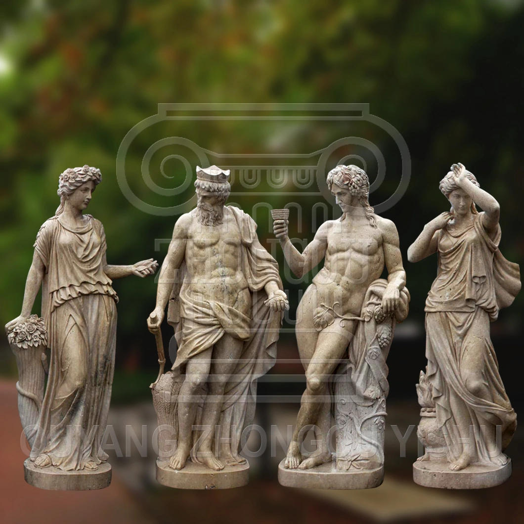 Marble Stone Granite Carving Four Season God Statue, Garden Decoration Bacchus Sculpture