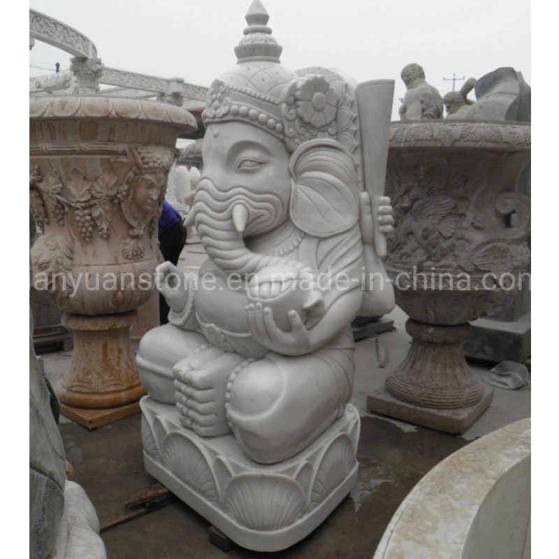 Garden India Religious Life Size White Marble Stone Ganesha Statue Budda Statue Hindu God Statues