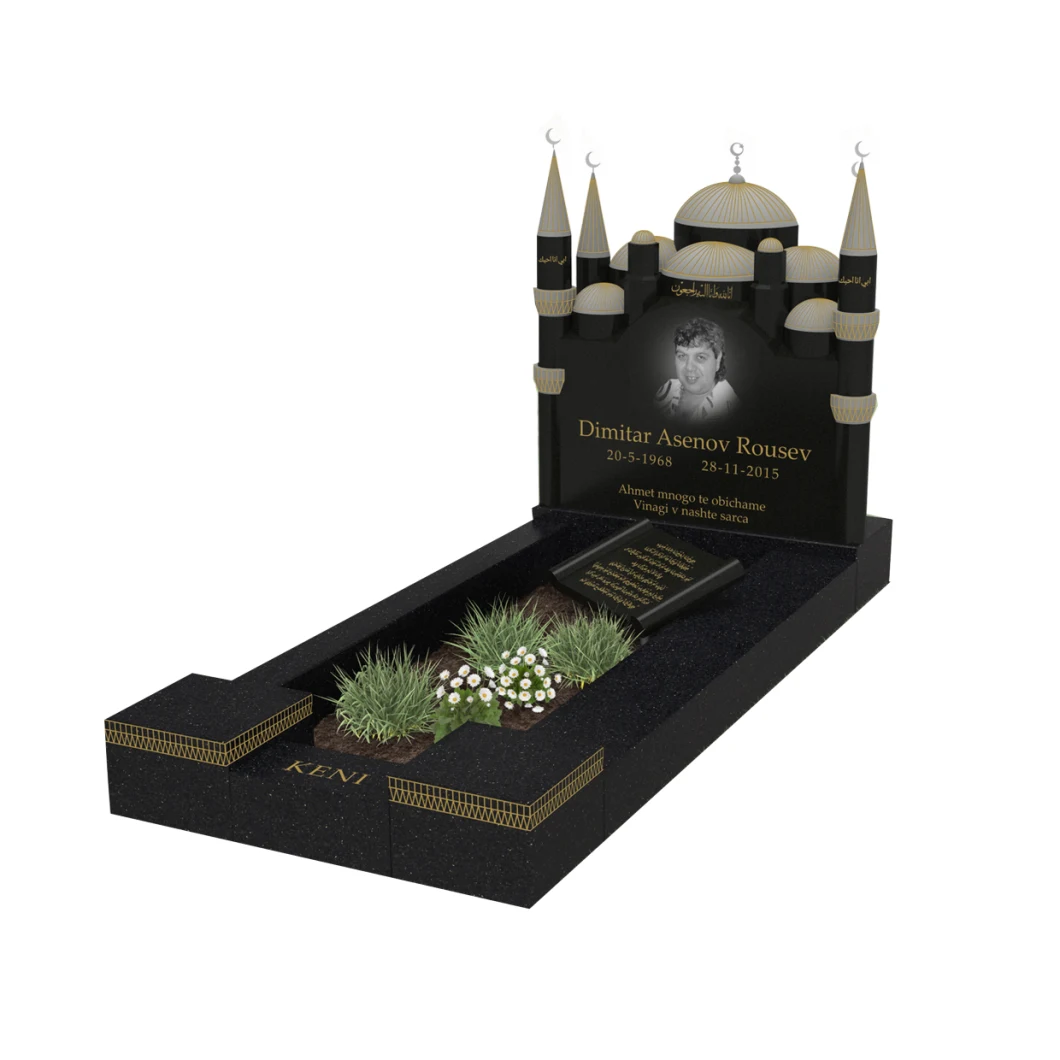 European Red/Black Granite Stone Tombstones Tombstone Monument