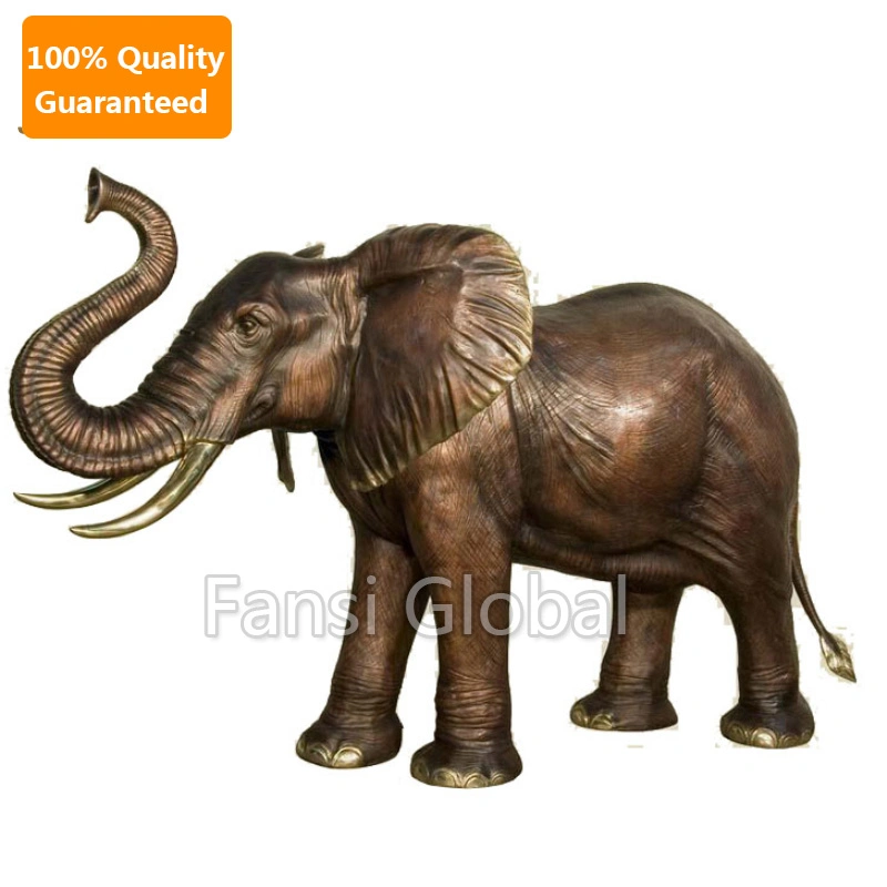 Outdoor Garden Statue Life Size Antique Bronze Elephant Sculpture (GSBR-544)