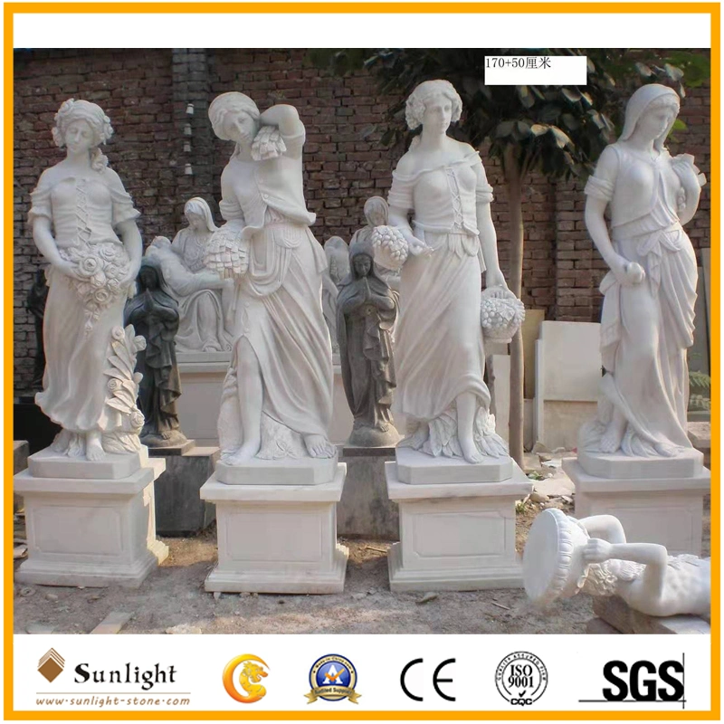 Skillful Manufacture White Marble Four Season White Marble Stone Statue Sculpture Garden Decoration