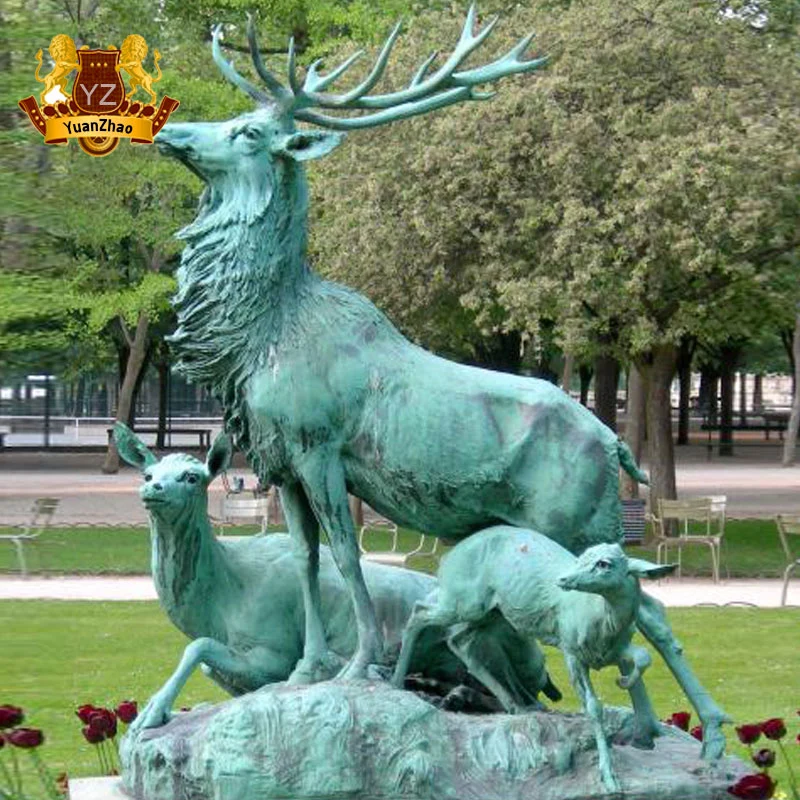 Landscape Decoration Life Size Antique Bronze Stag Statue